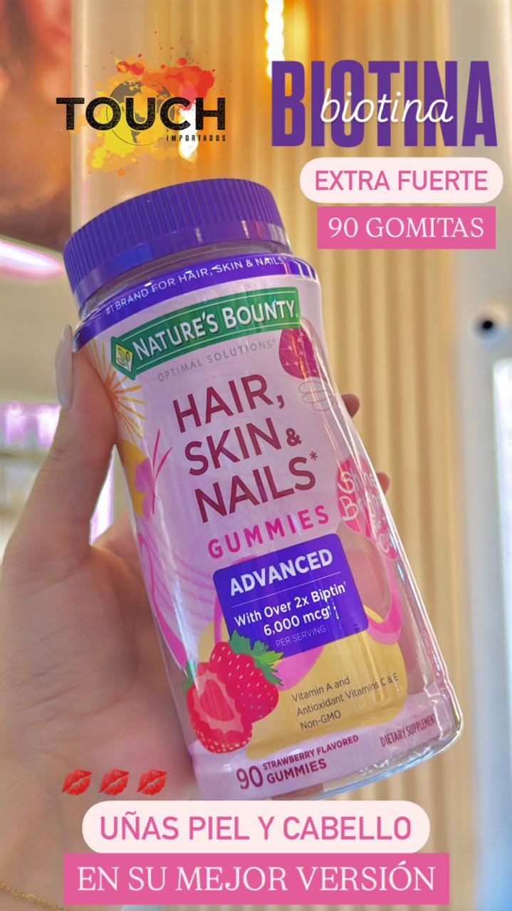 BIOTINA HAIR, SKIN & NAILS EXTRA FUERTE EN GOMAS X90